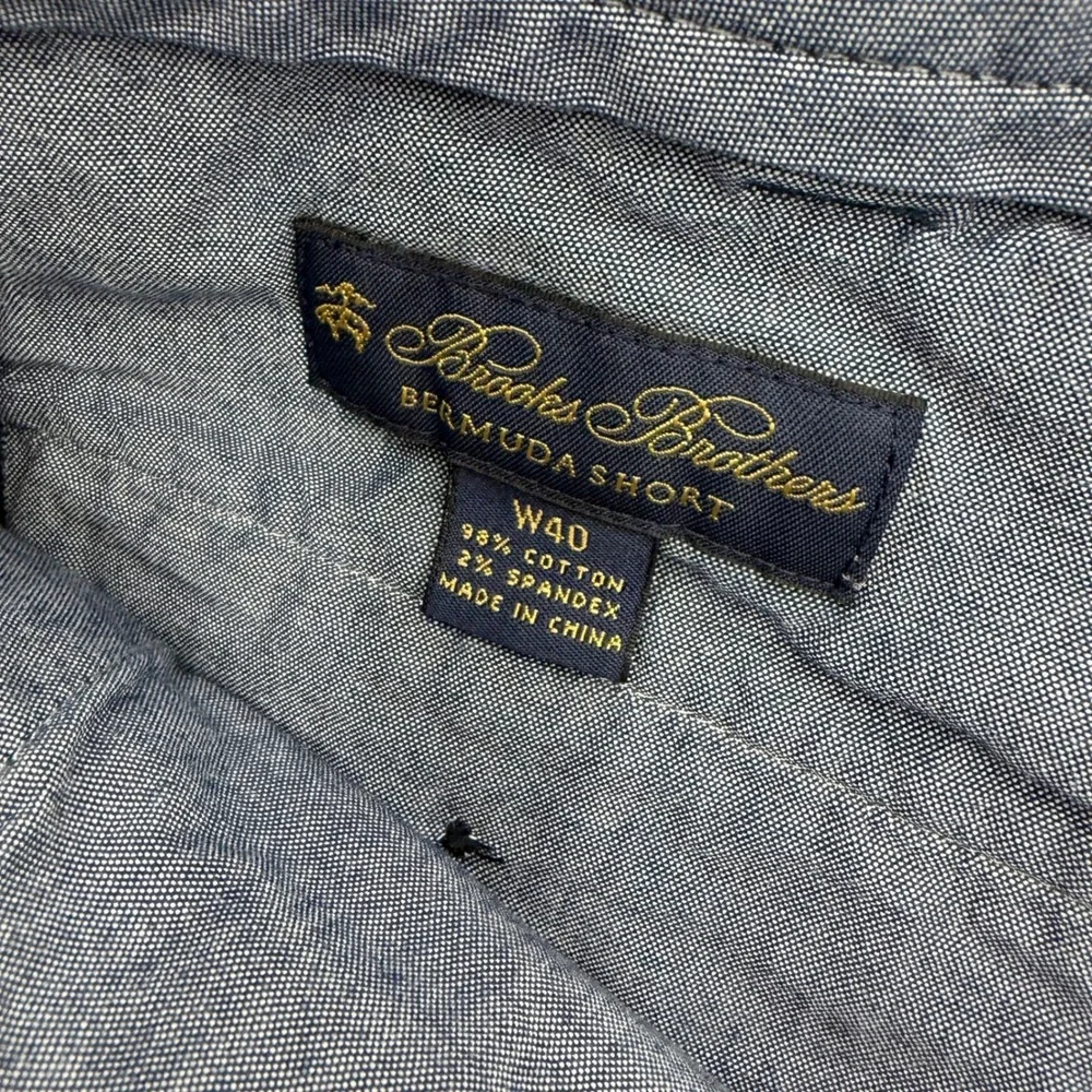 Brooks Brothers Mens Navy Blue Paisley Bermuda Shorts Cotton Stretch Size 40 - Picture 2 of 7